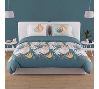 Parure housse de couette en coton 57 fils 240x220 cm MATHIS bleu par Soleil d'ocre