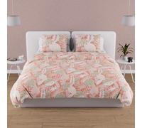 Parure Housse De Couette En Coton 57 Fils 240x220 Cm Tanzanie Corail, Par Soleil D'ocre