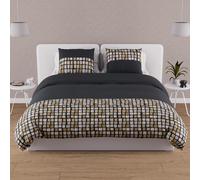 Parure Housse De Couette En Coton 57 Fils 260x240 Cm Fabio Gris, Par Soleil D'ocre