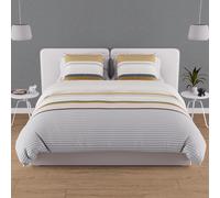 Soleil d'ocre, Parure Housse de Couette en Coton 57 Fils 260x240 cm THALES Moutarde