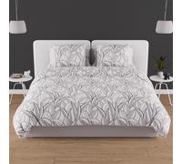 Soleil d'ocre, Parure Housse de Couette en Coton 57 Fils 260x240 cm Togo Blanc