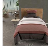 Parure housse de couette en coton 57 Fils/cm2 140x200 cm STRIPE rouge par Soleil d'ocre