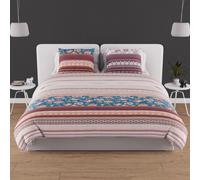 Soleil d'ocre, Jaipur Housse de Couette + 2 taies, Coton, Blue, 220x240 cm