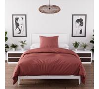 Soleil d'Ocre Parure housse de couette Intemporel microfibre lavée 140x200 cm Boheme Brique