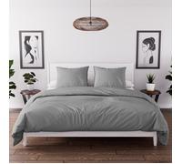 Intemporel Parure Housse de Couette en Microfibre lavée 240x220 cm Boheme Gris, par Soleil d'Ocre