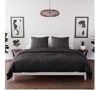 Intemporel Parure Housse de Couette en Microfibre lavée 240x220 cm Boheme Noir, par Soleil d'Ocre