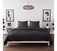 Intemporel Parure Housse de Couette en Microfibre lavée 260x240 cm Boheme Noir, par Soleil d'Ocre