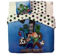 Parure Housse de Couette en Minecraft- 1 Housse de Couette 240 x 220 Cm + 2 taies d'oreiller 65 X 65 cm - 100% Coton (Parure de lit Minecraft 2 Personnes - 240 X 220 Cm)