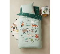 Parure housse de couette enfant et taie d'oreiller CLASSE VERTE vert 140X200 63X63