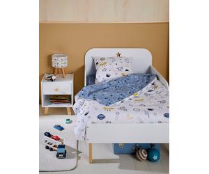 Parure housse de couette enfant et taie d'oreiller COSMOS bleu / multicolore 140X200 63X63