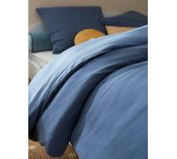 Parure housse de couette enfant et taie d'oreiller en gaze de coton bleu 140X150 63X63