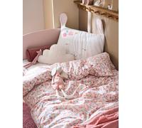 Parure housse de couette enfant et taie d'oreiller LAPIN ROMANTIQUE ivoire / rose 140X200 63X63