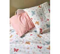 VERTBAUDET Parure Housse de Couette + taie d'oreiller Enfant Papillons Rose 140X200 50X75