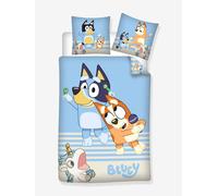 Parure housse de couette et taie Bluey Licorne bleu ciel 140X200 63X63