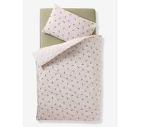 VERTBAUDET Parure Housse De Couette Et Taie d'oreiller Bébé Beige imprimé 80X120 40X60