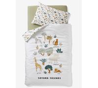 Parure housse de couette et taie d'oreiller bébé SAVANA multicolore 80X120 40X60