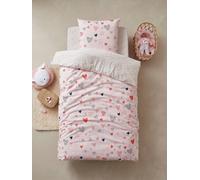 VERTBAUDET Parure Housse de Couette + taie d'oreiller Enfant Coeurs en Fete Rose/Multicolore 140X150 63X63