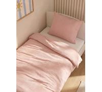 Parure housse de couette et taie d'oreiller unie vieux rose 200X200 63X63