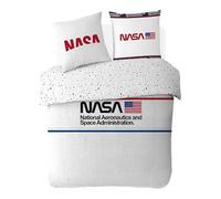 Parure Housse de Couette NASA - 1 Housse de Couette + 2 taies d'oreiller - 100% Coton (240 X 220 cm, Parure de lit NASA - B)
