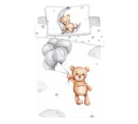 Parure housse de couette - NOUNOURS - Ours en peluche - 100% coton - 100x135 cm + 40x60 cm - Pour enfant