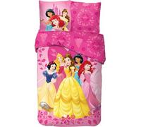 Parure Housse de Couette Princesse en Coton, Parure de lit Réversible 140x200 cm, Taie d'oreiller 63x63 cm, 100% Coton (Parure Princesse, 140x200cm)