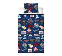 Parure Housse De Couette Simple + Taie Stranger Things Netflix Bleu