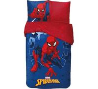Parure Housse de Couette Spiderman en Coton, Parure de li Spiderman Réversible 140x200 cm, Taie d'oreiller 63x63 cm, 100% Coton (Parure de lit Spiderman, 140 X 200 Cm)