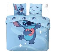 Parure Housse de Couette Stitch Disney - 1 Housse de Couette + 2 taies d'oreiller - 100% Coton (240 X 220 cm, Parure de lit Stitch - A)