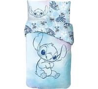 Parure Housse de Couette Stitch en Coton - Réversible 140x200 cm avec Taie d'Oreiller 63x63 cm, 100% Coton