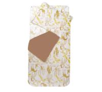 Domiva Housse de couette + taie d'oreiller Honey Moon 100x140 cm 40x60 cm Blanc/Beige/Écru