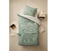 VERTBAUDET Parure Housse de Couette + taie d'oreiller avec Coton recyclé Nomad Vert imprimé 140X150 63X63