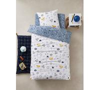 Parure housse de couette + taie d'oreiller enfant COSMOS bleu / multicolore 140X150 63X63