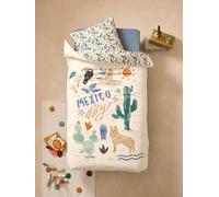 Parure housse de couette + taie d'oreiller MEXICO STORY, avec coton recyclé multicolore 140X150 63X63