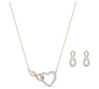 SET Swarovski 5521040 - Set collier et boucles d'oreilles métal doré et argenté c?ur infini strass Doré