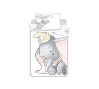 JFabrics Dumbo Grey Parure de lit pour bébé 2 pièces 100% Coton Dimensions : 100 x 135 cm, 40 x 60 cm Certifié Öko-Tex Standard 100