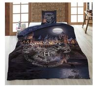Aymax! Parure de lit Harry Potter Hogwarts – Polycoton, Housse 140x200 cm + Taie 65x65 cm