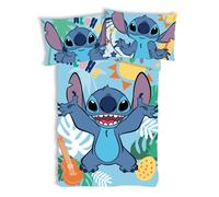 Parure lit Housse de couette réversible enfant DISNEY LILO ET STITCH 100x135cm 100% coton - Petit Lit 1 place