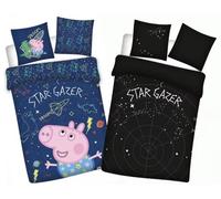 Parure lit Housse de couette réversible et phosphorescente PEPPA PIG 100x135cm lit bébé 100% coton