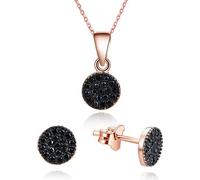 Parure magique en argent avec zircon cubique AGSET267-ROSE (collier, boucles d'oreilles)