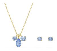 Swarovski Mesmera Set, Set (2), Tailles Mixtes, Bleu, Finition Dorée 18 Carats