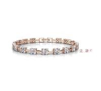 Parure MGJ™ avec bracelet et boucles d'oreilles solitaires en cristaux Swarovski pour femme | Bijou hypoallergénique, coffret cadeau blanc premium, sac et carte de Noël