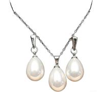 Parure Minimaliste Perle Goutte d'Eau Collier Boucles(Silver) | Design goutte d'eau, perle imitation réaliste, style minimaliste pour français, sophistiquée