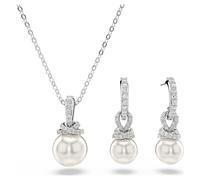 Parure Originally, Pavé, Perle de cristal, Blanc, Métal rhodié OS