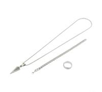 Parure Style pour punk Metal pour noirci 3 Ajustable Parure(Silver arrow three)