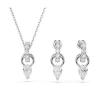 Swarovski Ensemble Mesmera, taille poire, taille ronde, blanc, métal rhodié