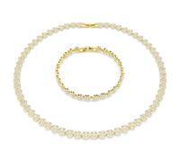 Swarovski Parure Una Angelic, Coupe ronde, blanc, Métal doré