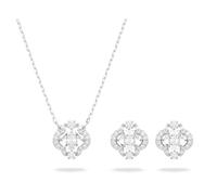 Parure Una, Tailles variées, Blanc, Métal rhodié OS