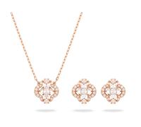 Parure Una, Tailles variées, Blanc, Placage de ton or rosé OS