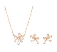 Parure Volta, Nœud, Blanc, Placage de ton or rosé OS
