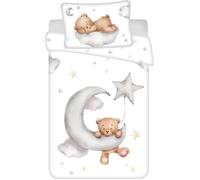 Parures de couettes - AC-Déco - Parure de lit bébé en coton ""Lune et ourson"" - 100 x 135 cm